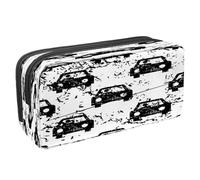 VAPOKF Astuccio per penne e cancelleria per studenti, con cerniera, per ragazzi e ragazze, materiale scolastico e ufficio, scuolabus giallo, Modello Auto Grunge Nero, 2.3x8.2x3.9in/6x21x10cm, Astuccio