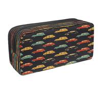 VAPOKF Astuccio per penne e cancelleria per studenti, con cerniera, per ragazzi e ragazze, materiale scolastico e ufficio, motivo auto colorate, Multi, 2.3x8.2x3.9in/6x21x10cm, Astuccio