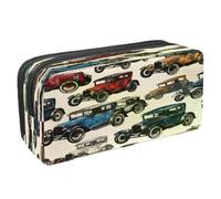 VAPOKF Astuccio per penne e cancelleria per studenti, con cerniera, per ragazzi e ragazze, materiale scolastico e ufficio, auto retrò, Multi, 2.3x8.2x3.9in/6x21x10cm, Astuccio