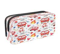 VAPOKF Astuccio per penne e cancelleria per studenti, con cerniera, per ragazzi e ragazze, materiale scolastico e ufficio, scuolabus giallo, Autocarri dei, 2.3x8.2x3.9in/6x21x10cm, Astuccio