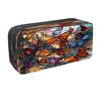 VAPOKF Astuccio per penne e cancelleria per studenti, con cerniera, per ragazzi e ragazze, per scuola e ufficio, belle farfalle, Multi, 2.3x8.2x3.9in/6x21x10cm, Astuccio