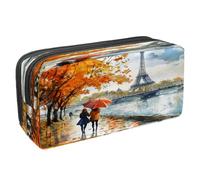 VAPOKF Astuccio per penne e cancelleria per studenti, con cerniera, per ragazzi e ragazze, per scuola e ufficio, ragazze che camminano lungo la Senna, Multi, 2.3x8.2x3.9in/6x21x10cm, Astuccio