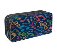 VAPOKF Astuccio per penne e matite, astuccio per cancelleria per studenti, con cerniera, per ragazzi e ragazze, articoli per la scuola e l'ufficio, chitarra country e note musicali, Note musicali