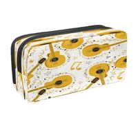 VAPOKF Astuccio per penne e matite, astuccio per cancelleria per studenti, con cerniera, per ragazzi e ragazze, articoli per la scuola e l'ufficio, chitarra country e note musicali, Chitarra Country e