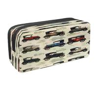 VAPOKF Astuccio per penne e matite, astuccio per cancelleria per studenti, con cerniera, per ragazzi e ragazze, articoli per scuola e ufficio, auto vintage, Multi, 2.3x8.2x3.9in/6x21x10cm, Astuccio