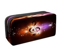 VAPOKF Astuccio per penne e matite, astuccio per cancelleria per studenti, con cerniera, per ragazzi e ragazze, articoli per la scuola e l'ufficio, chitarra country e note musicali, Note musicali