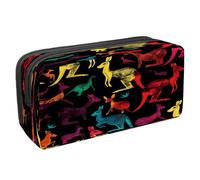 VAPOKF Astuccio per penne e matite, astuccio per cancelleria per studenti, con cerniera, per ragazzi e ragazze, articoli per la scuola e l'ufficio, motivo: canguro e sagoma di bambino, Multi