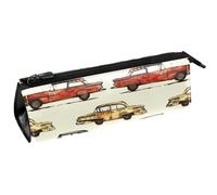 VAPOKF Astuccio per penne e matite con auto classiche retrò, astuccio per cosmetici, borsa compatta con cerniera, Multi, 5.5 ×6 ×20CM/2.2x2.4x7.9 in, Organizer per borse