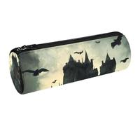 VAPOKF Astuccio per penne e matite con corvi di Halloween sul vecchio castello, portamonete, trousse per trucchi per studenti, cancelleria, scuola, ufficio