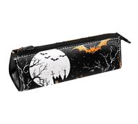 VAPOKF Astuccio per penne e matite con zucca e albero morto di Halloween, astuccio per matite, cosmetici, borsa compatta con cerniera