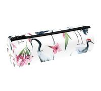 VAPOKF Astuccio per penne e matite in pelle con cicogne grigie e fiori rosa, portamonete, trousse per cosmetici, per studenti, cancelleria, scuola, ufficio, Multi, 20x6.3cm/7.9x2.5in, Astuccio per