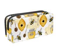 VAPOKF Astuccio per penne, matite, cancelleria per studenti, per adolescenti, ragazzi, ragazze, forniture scolastiche e ufficio, cucchiaio con api, barattolo di miele e alveare, Multi,