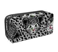 VAPOKF Astuccio per penne, matite, cancelleria per studenti, per adolescenti, ragazzi, ragazze, forniture scolastiche e ufficio, con simpatico cucciolo di leopardo, Multi, 2.3x8.2x3.9in/6x21x10cm,