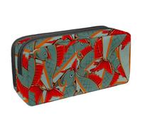 VAPOKF Astuccio per penne, matite, cancelleria per studenti, per adolescenti, ragazzi, ragazze, forniture scolastiche e ufficio, con pesci con pinne e code rosse, Multi, 2.3x8.2x3.9in/6x21x10cm,
