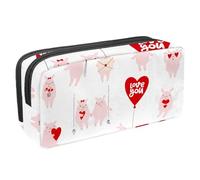 VAPOKF Astuccio per penne, matite, cancelleria per studenti, per ragazzi e ragazze, forniture per scuola e ufficio, motivo: coppia di maiali che amano i palloncini, Multi, 2.3x8.2x3.9in/6x21x10cm,