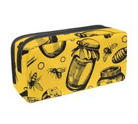 VAPOKF Astuccio per penne, matite, cancelleria per studenti, per ragazzi e ragazze, forniture per scuola e ufficio, a nido d'ape e barattolo di miele, Multi, 2.3x8.2x3.9in/6x21x10cm, Organizer per