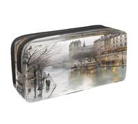 VAPOKF Astuccio per penne, matite, cancelleria per studenti, per ragazzi e ragazze, forniture scolastiche e per ufficio, motivo: fiume invernale freddo