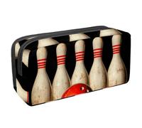 VAPOKF Astuccio per penne, matite, cancelleria per studenti, per ragazzi e ragazze, forniture scolastiche e per ufficio, spille da bowling e palla, Multi, 2.3x8.2x3.9in/6x21x10cm, Organizer per borse