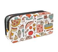 VAPOKF Astuccio per penne, matite, cancelleria per studenti, per ragazzi e ragazze, forniture scolastiche per ufficio - pizza fast food torte dessert, Multi, 2.3x8.2x3.9in/6x21x10cm, Organizer per