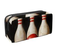 VAPOKF Astuccio per penne, matite, cancelleria per studenti, per ragazzi e ragazze, forniture scolastiche per ufficio, spille da bowling e palla rossa, Multi, 2.3x8.2x3.9in/6x21x10cm, Organizer per