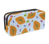 VAPOKF Astuccio per penne, matite, cancelleria per studenti, per ragazzi e ragazze, per scuola e ufficio, frutta papaya con foglie, Multi, 2.3x8.2x3.9in/6x21x10cm, Organizer per borse