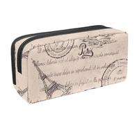 VAPOKF Astuccio per penne, matite, cancelleria per studenti, per ragazzi e ragazze, per scuola e ufficio, con lettera Torre Eiffel e timbro di Parigi, Multi, 2.3x8.2x3.9in/6x21x10cm, Organizer per