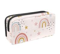 VAPOKF Astuccio per penne, matite, cancelleria per studenti, per ragazzi e ragazze, per scuola e ufficio, motivo cielo arcobaleno con stelle, Multi, 2.3x8.2x3.9in/6x21x10cm, Organizer per borse