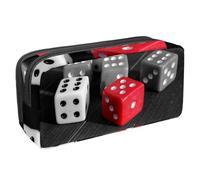 VAPOKF Astuccio per penne, matite, cancelleria per studenti, per ragazzi e ragazze, per scuola e ufficio, con dadi quadrati bianchi, grigi, rossi, Multi, 2.3x8.2x3.9in/6x21x10cm, Organizer per borse