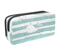 VAPOKF Astuccio per penne, matite, cancelleria per studenti, per ragazzi e ragazze, per scuola e ufficio, motivo mondo sottomarino verde, Multi, 2.3x8.2x3.9in/6x21x10cm, Organizer per borse