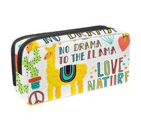 VAPOKF Astuccio per penne, matite, cancelleria per studenti, per ragazzi e ragazze, per scuola e ufficio, motivo: cactus e lama con parole, Multi, 2.3x8.2x3.9in/6x21x10cm, Organizer per borse