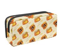 VAPOKF Astuccio per penne, matite, cancelleria per studenti, per ragazzi e ragazze, per scuola e ufficio, con graziosa piccola ape in barattolo di miele, Multi, 2.3x8.2x3.9in/6x21x10cm, Organizer per