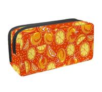 VAPOKF Astuccio per penne, matite, cancelleria per studenti, per ragazzi e ragazze, per scuola e ufficio, motivo clementine giallo arancione, Multi, 2.3x8.2x3.9in/6x21x10cm, Organizer per borse
