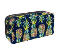 VAPOKF Astuccio per penne, matite, cancelleria per studenti, per ragazzi, ragazze, articoli per scuola e ufficio, motivo colorato con ananas e frutta, Multi, 2.3x8.2x3.9in/6x21x10cm, Organizer per