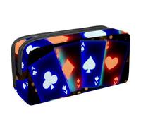 VAPOKF Astuccio per penne, matite, cancelleria per studenti, per ragazzi, ragazze, forniture scolastiche e ufficio, carte da poker con asso incandescente, Multi, 2.3x8.2x3.9in/6x21x10cm, Organizer per