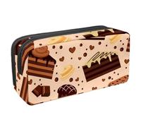VAPOKF Astuccio per penne, matite, cancelleria per studenti, per ragazzi, ragazze, forniture scolastiche e ufficio, brownies al cioccolato e muffin, Multi, 2.3x8.2x3.9in/6x21x10cm, Organizer per borse