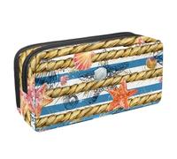 VAPOKF Astuccio per penne, matite, cancelleria per studenti, per ragazzi, ragazze, forniture scolastiche e ufficio, conchiglie marine con corda di canapa, Multi, 2.3x8.2x3.9in/6x21x10cm, Organizer per
