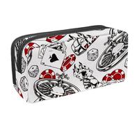 VAPOKF Astuccio per penne, matite, cancelleria per studenti, per ragazzi, ragazze, forniture scolastiche e ufficio, slot machine che bruciano dadi e carte da poker, Multi, 2.3x8.2x3.9in/6x21x10cm,