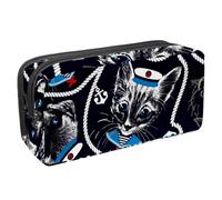 VAPOKF Astuccio per penne, matite, cancelleria per studenti, per ragazzi, ragazze, forniture scolastiche e ufficio, cappello da marinaio con ancora in corda, Multi, 2.3x8.2x3.9in/6x21x10cm, Organizer