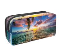 VAPOKF Astuccio per penne, matite, cancelleria per studenti, per ragazzi, ragazze, scuola e ufficio, bella alba sul mare, Multi, 2.3x8.2x3.9in/6x21x10cm, Organizer per borse