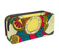 VAPOKF Astuccio per penne, matite, cancelleria per studenti, per ragazzi, ragazze, scuola e ufficio, con frutta e foglie tropicali, Multi, 2.3x8.2x3.9in/6x21x10cm, Organizer per borse