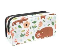 VAPOKF Astuccio per penne, matite, cancelleria per studenti, per ragazzi, ragazze, scuola e ufficio, con famiglia di orsetti e fiori, Multi, 2.3x8.2x3.9in/6x21x10cm, Organizer per borse