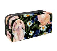 VAPOKF Astuccio per penne, matite, cancelleria per studenti, per ragazzi, ragazze, scuola e ufficio, coniglietto con camomilla, Multi, 2.3x8.2x3.9in/6x21x10cm, Organizer per borse