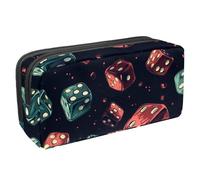 VAPOKF Astuccio per penne, matite, cancelleria per studenti, per ragazzi, ragazze, scuola e ufficio, dadi irregolari rossi e blu, Multi, 2.3x8.2x3.9in/6x21x10cm, Organizer per borse