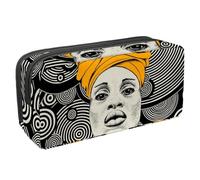 VAPOKF Astuccio per penne, matite, cancelleria per studenti, per ragazzi, ragazze, scuola e ufficio, donne nere africane in turbante, Multi, 2.3x8.2x3.9in/6x21x10cm, Organizer per borse