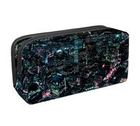 VAPOKF Astuccio per penne, matite, cancelleria per studenti, per ragazzi, ragazze, scuola e ufficio, foto aerea di città notturna, Multi, 2.3x8.2x3.9in/6x21x10cm, Organizer per borse