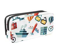 VAPOKF Astuccio per penne, matite, cancelleria per studenti, per ragazzi, ragazze, scuola e ufficio, icone delle vacanze, Multi, 2.3x8.2x3.9in/6x21x10cm, Organizer per borse