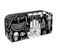 VAPOKF Astuccio per penne, matite, cancelleria per studenti, per ragazzi, ragazze, scuola e ufficio, magica, mano umana, luna e sole, Multi, 2.3x8.2x3.9in/6x21x10cm, Organizer per borse