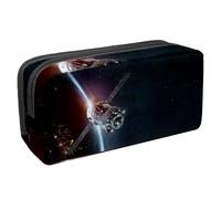 VAPOKF Astuccio per penne, matite, cancelleria per studenti, per ragazzi, ragazze, scuola e ufficio, motivo: nave spaziale nella stazione, Multi, 2.3x8.2x3.9in/6x21x10cm, Organizer per borse