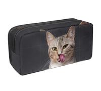 VAPOKF Astuccio per penne, matite, cancelleria per studenti, per ragazzi, ragazze, scuola e ufficio, motivo: gatto che tira fuori la lingua, Multi, 2.3x8.2x3.9in/6x21x10cm, Organizer per borse