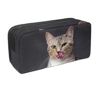VAPOKF Astuccio per penne, matite, cancelleria per studenti, per ragazzi, ragazze, scuola e ufficio, motivo: gatto che tira fuori la lingua, Multi, 2.3x8.2x3.9in/6x21x10cm, Organizer per borse